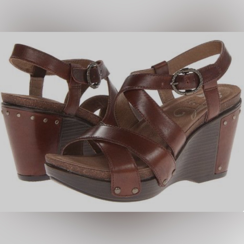 DANSKO Frida Strappy Platform Wedges- 10
